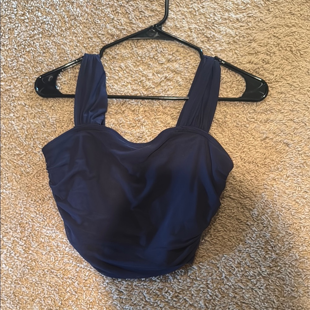 Amazon Blue Sleeveless Bustier Tank Top